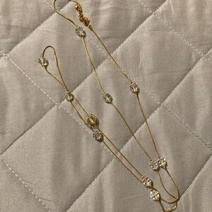 Swarovski gold chain clear beads new without tags